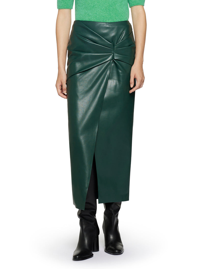 Space Simona Corsellini Gonna in vegan leather con nodo in vita Fino Al -60%