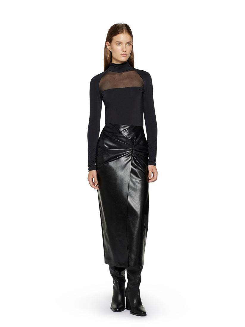 Space Simona Corsellini Maglia a collo alto in jersey e inserto in tulle Hotsell