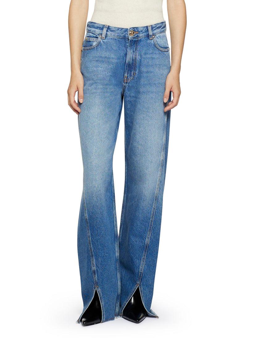 Space Simona Corsellini Denim largo con spacchi in fondo Pezzi Unici