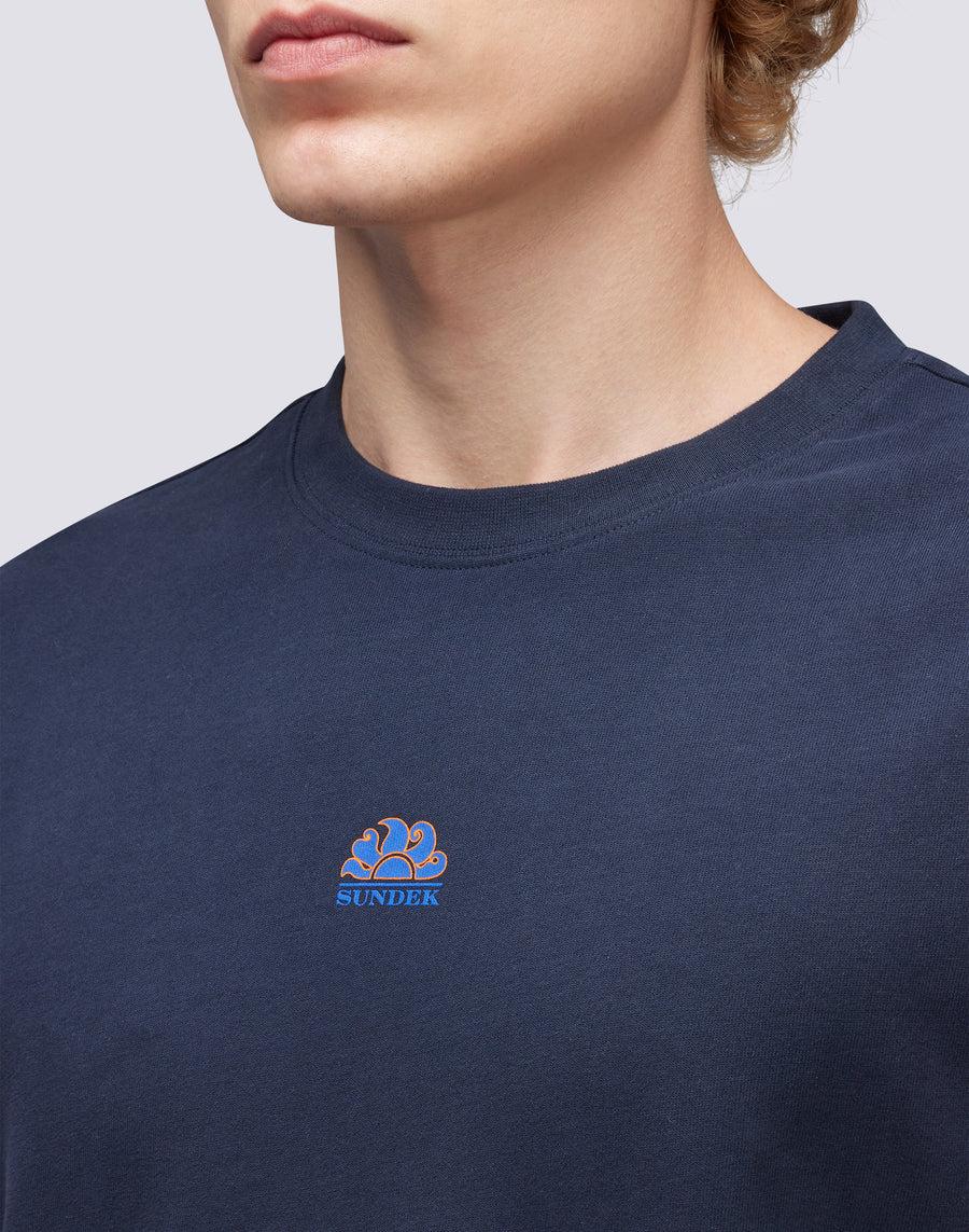 Sundek t-shirt girocollo in cotone con logo M667TEJS700-00701 Offerta per la Festa della Mamma