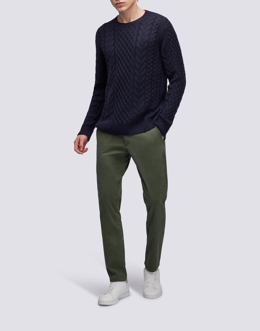 Sundek maglione a girocollo misto cashmere M354KIWS100-00700 Nuovo