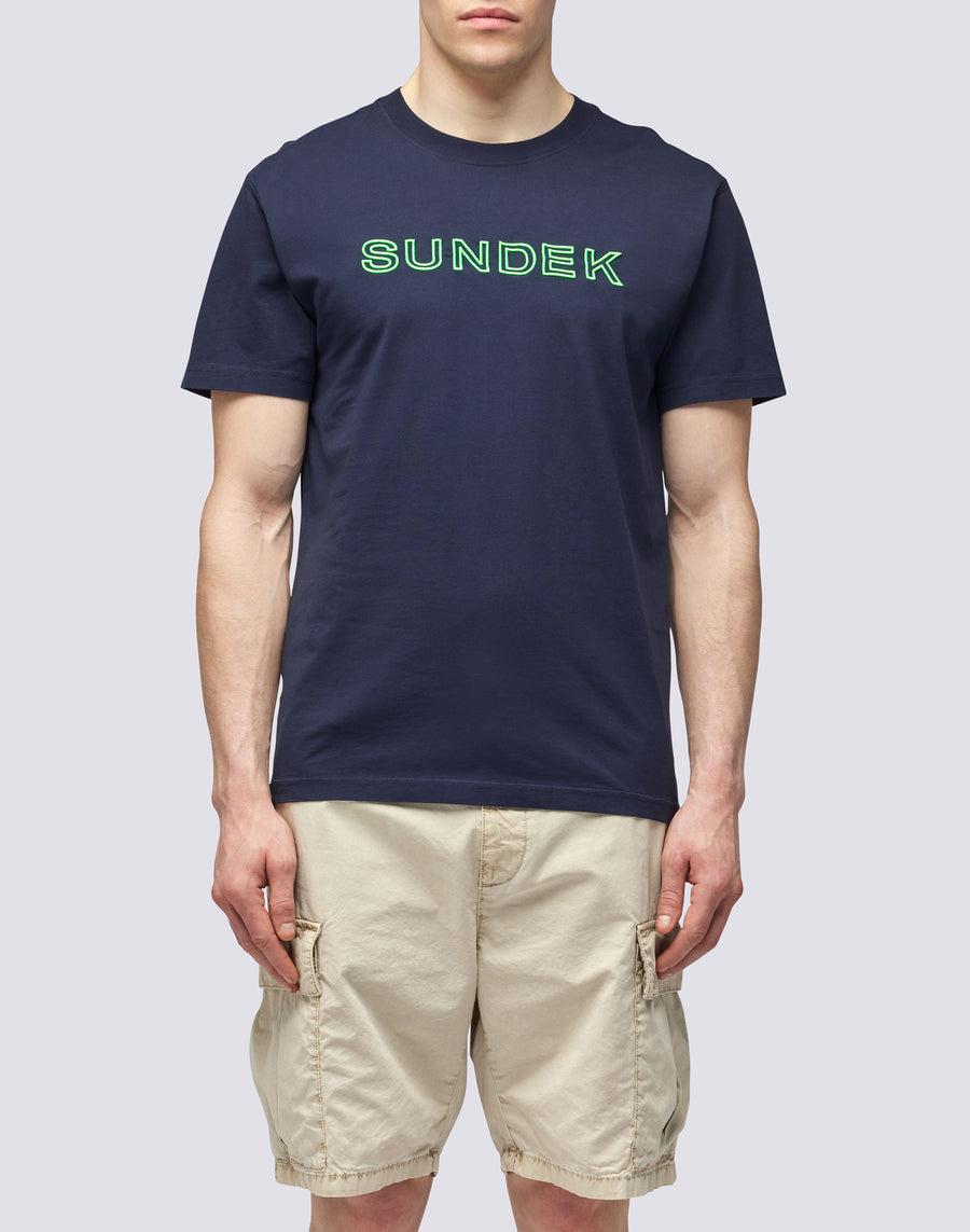 Sundek T-SHIRT LOGO RICAMO m610tej7800-00701 Spedizione Gratuita