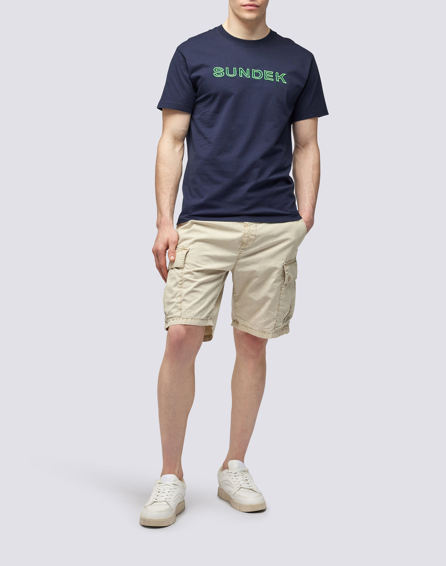 Sundek T-SHIRT LOGO RICAMO m610tej7800-00701 Spedizione Gratuita