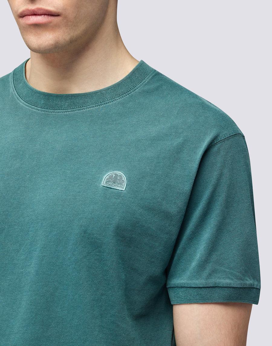 Sundek T-SHIRT NEW DEY GIROCOLLO TINTO CAPO CON LOGO m108tej78tc-86301 Convenienza
