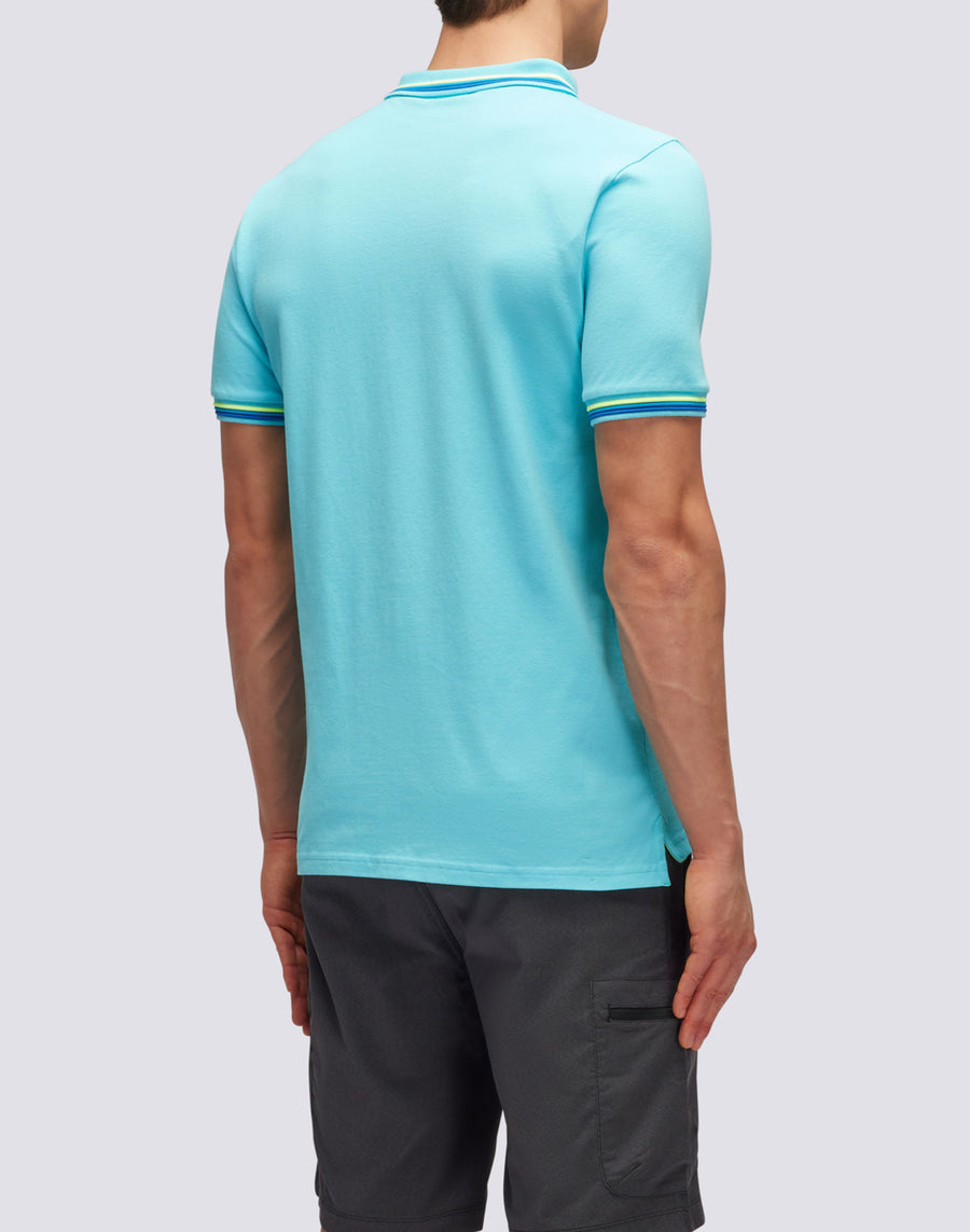 Sundek POLO BRICE IN COTONE PIQUET CON DETTAGLI TRICOLOR m779plj6500-05202 Nuova