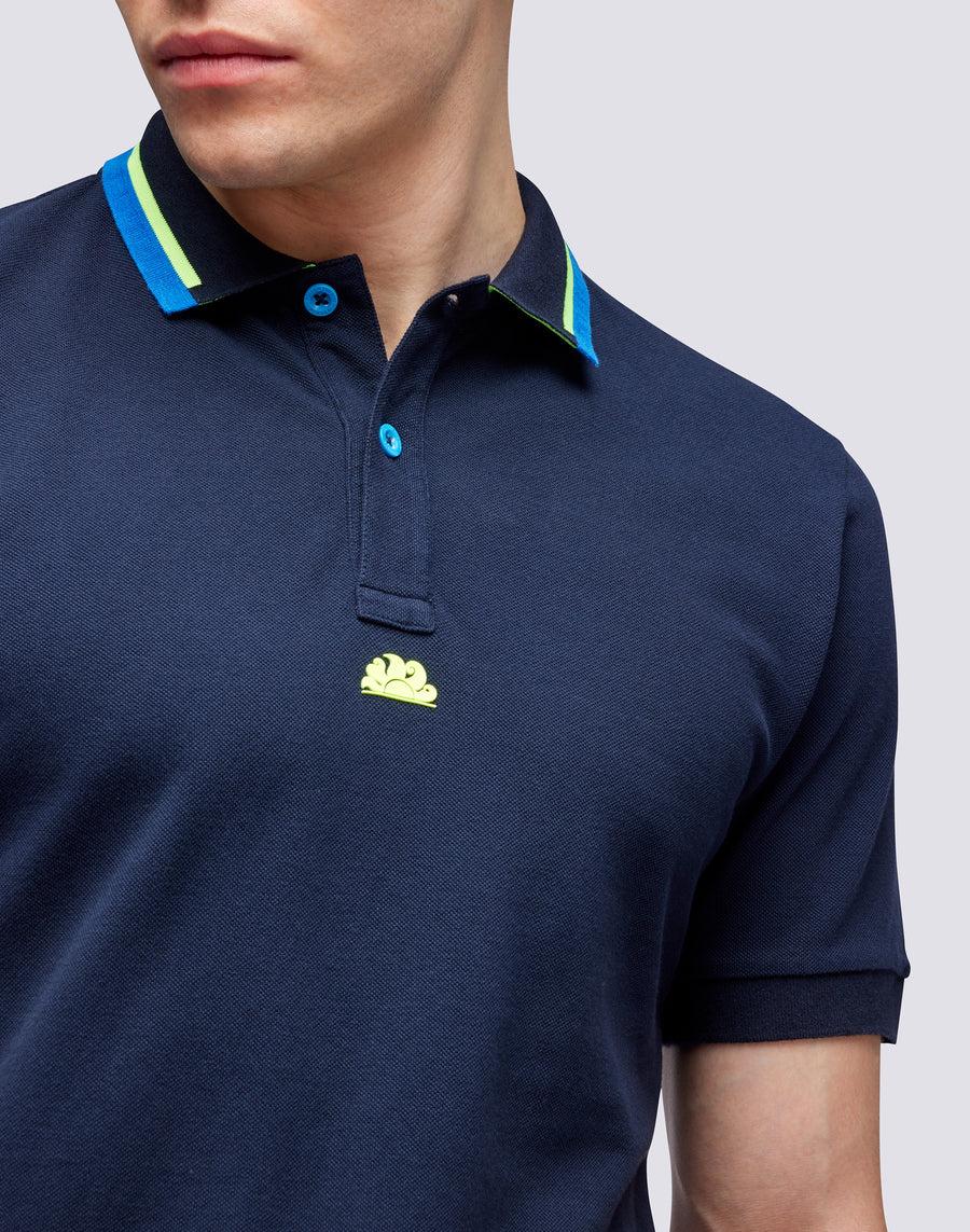 Sundek POLO IN COTONE PIQUET COMBINATO m997plpq500-32202 Spedizione Gratuita