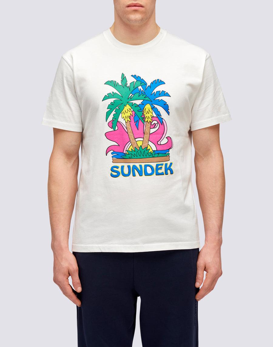Sundek T-SHIRT ISLAND PRINT m613tejr900-03900 Acquista Ora