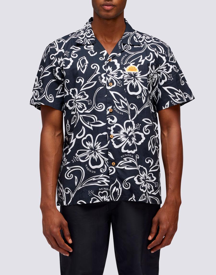 Sundek CAMICIA CON STAMPA HIBISCUS VINTAGE m817shmu1ia-661ia