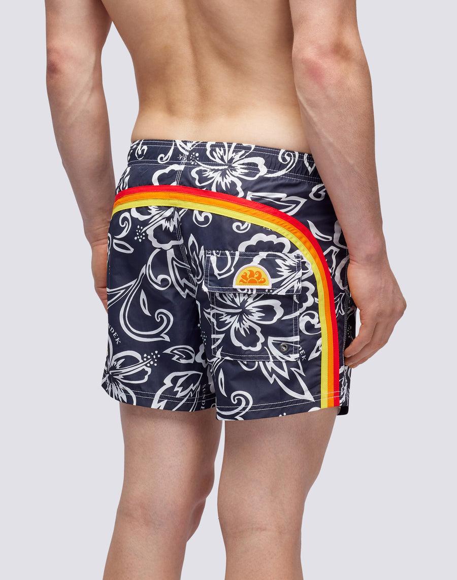 Sundek COSTUME A PANTALONCINO CORTO VITA ELASTICATA STAMPA ARCHIVE HIBISCUS m504bdta1ia-661ia
