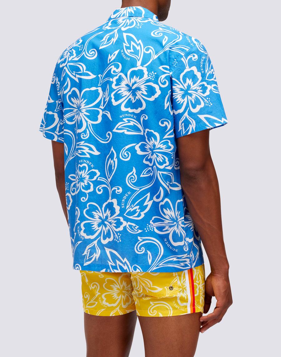 Sundek CAMICIA CON STAMPA HIBISCUS VINTAGE m817shmu1ia-616ia In Saldo