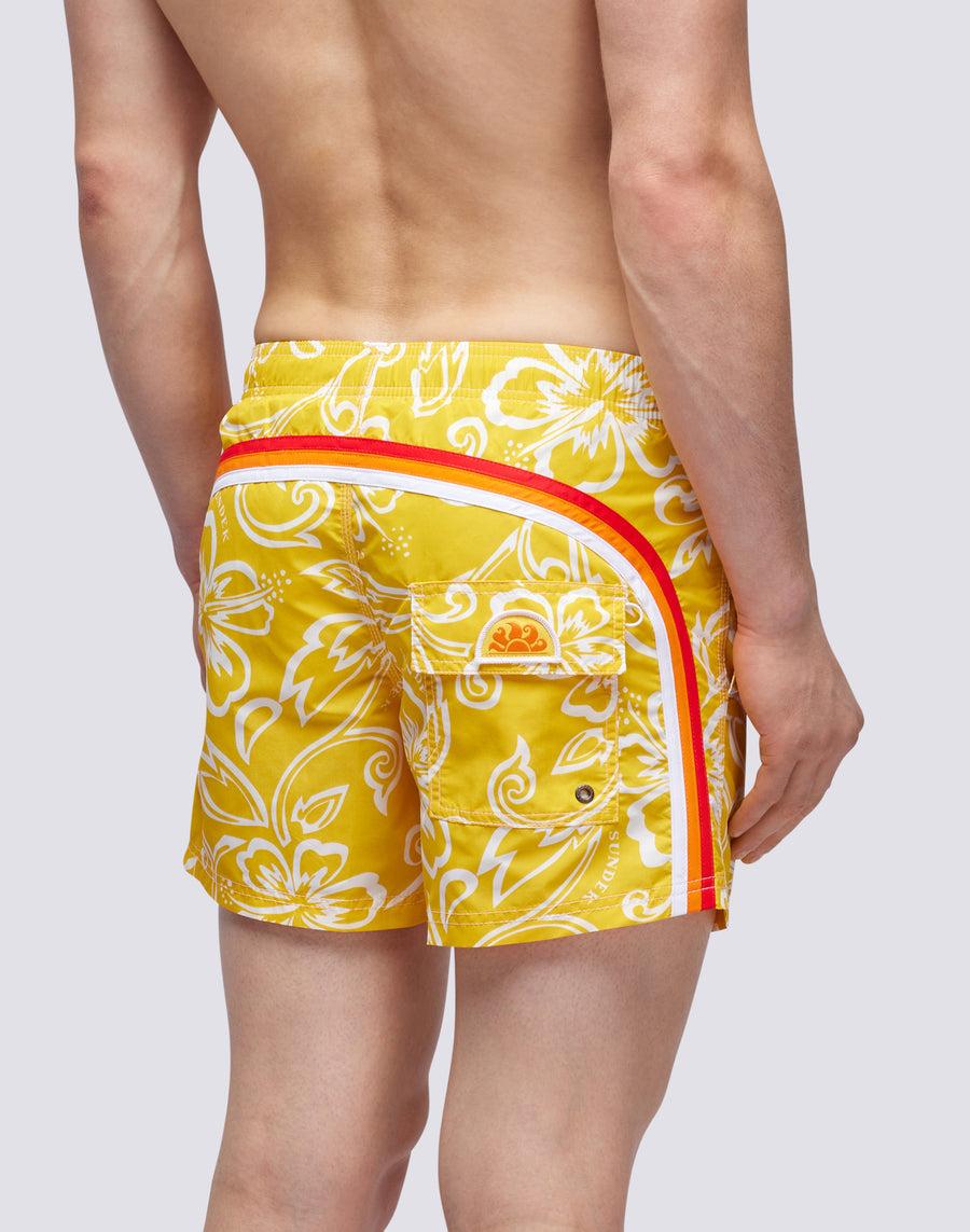 Sundek COSTUME A PANTALONCINO CORTO VITA ELASTICATA STAMPA ARCHIVE HIBISCUS m504bdta1ia-a29ia