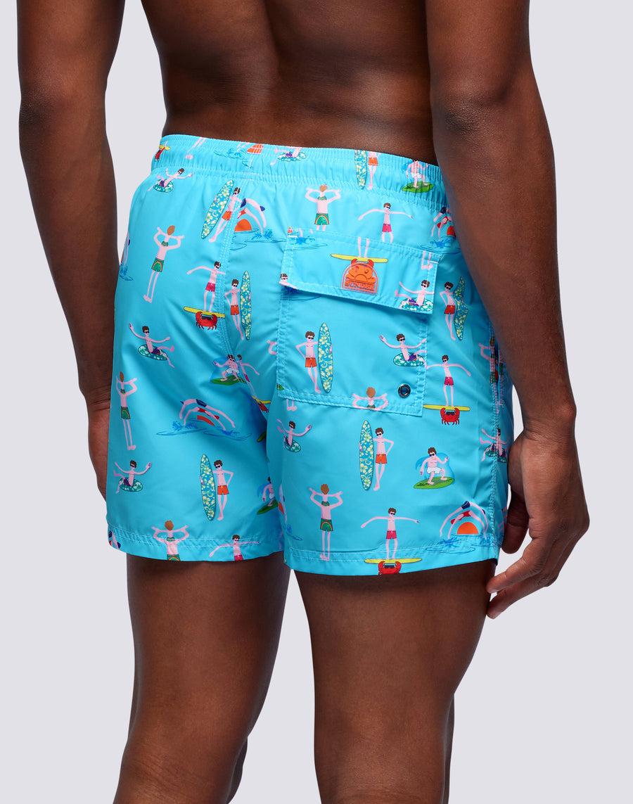 Sundek costume da bagno corto a vita elasticata microstampa beach boy m633bdrt4bg-006bg Soddisfazione Garantita