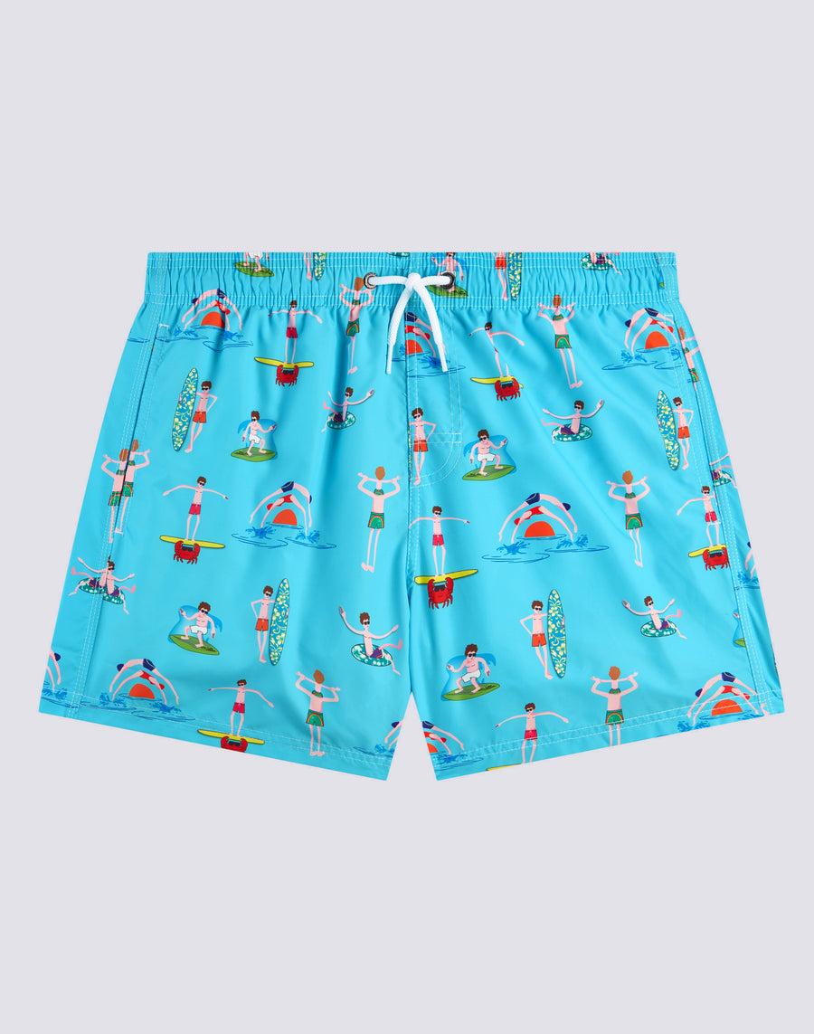 Sundek costume da bagno corto a vita elasticata microstampa beach boy m633bdrt4bg-006bg Soddisfazione Garantita
