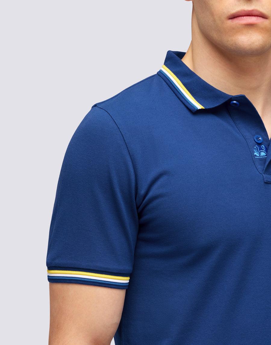 Sundek POLO BRICE IN COTONE PIQUET CON DETTAGLI TRICOLOR m779plj6500-a1701 Presa