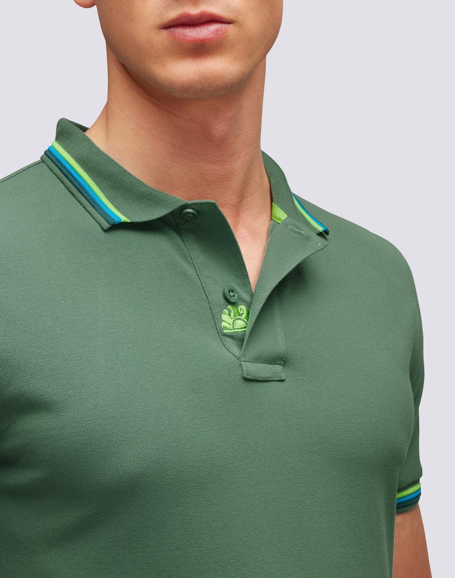 Sundek POLO BRICE IN COTONE PIQUET CON DETTAGLI TRICOLOR m779plj6500-a1601 Saldi