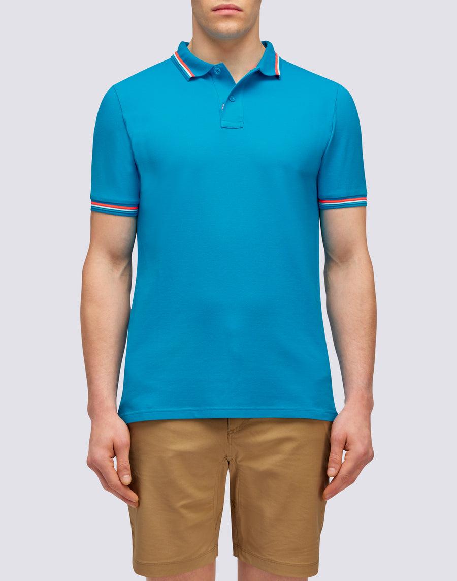 Sundek POLO BRICE IN COTONE PIQUET CON DETTAGLI TRICOLOR m779plj6500-67403 Saldi Di Fabbrica