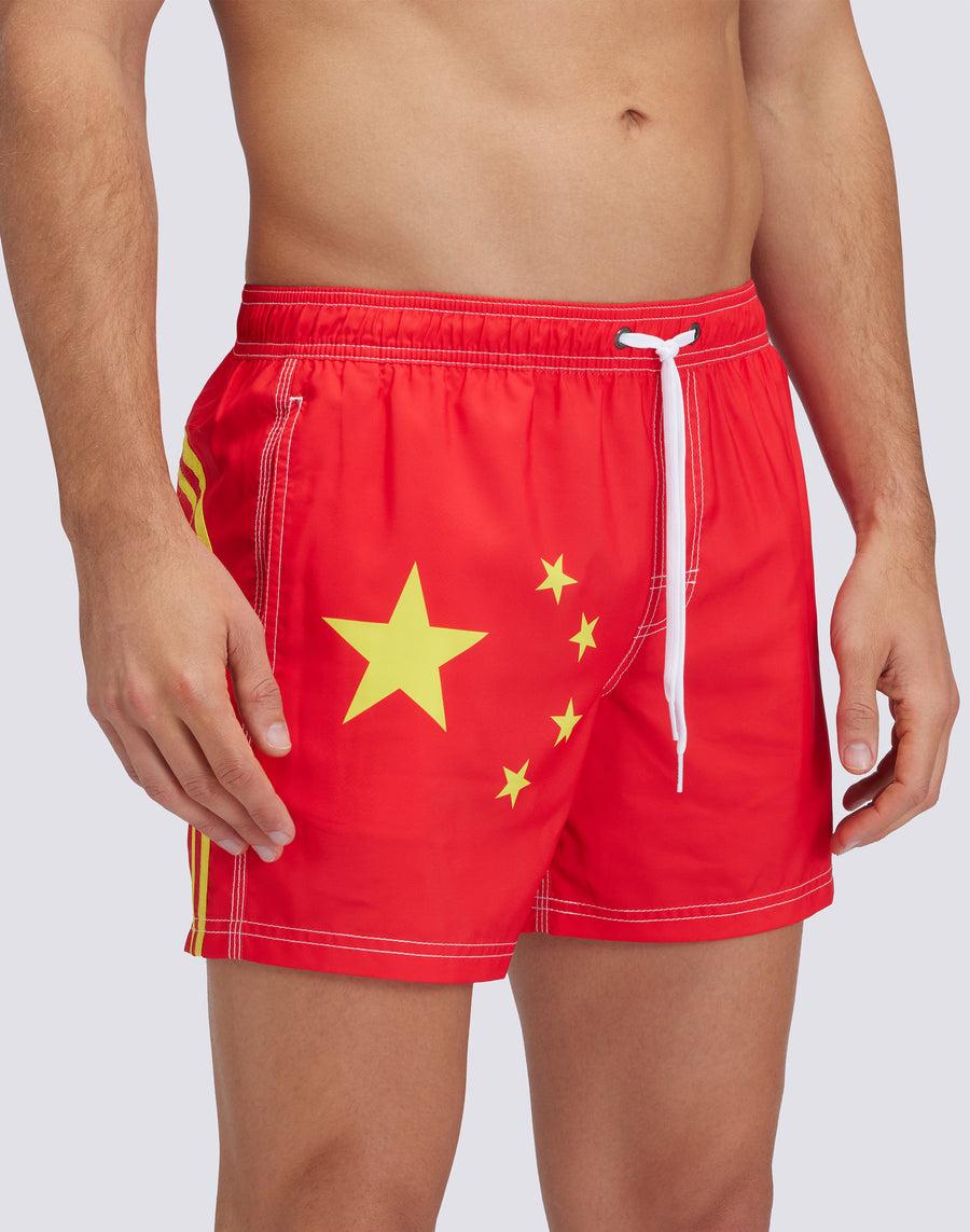 Sundek COSTUME DA BAGNO CORTO VITA ELASTICATA POLIESTERE RICICLATO REPREVE® BANDIERA CINA M504BDRT3FG425FG Qualità Garantita