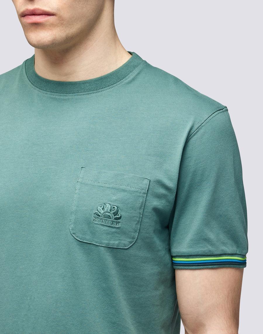 Sundek T-SHIRT FINN GIROCOLLO CON TASCHINO m775tej7800-a1601 Negozi Online