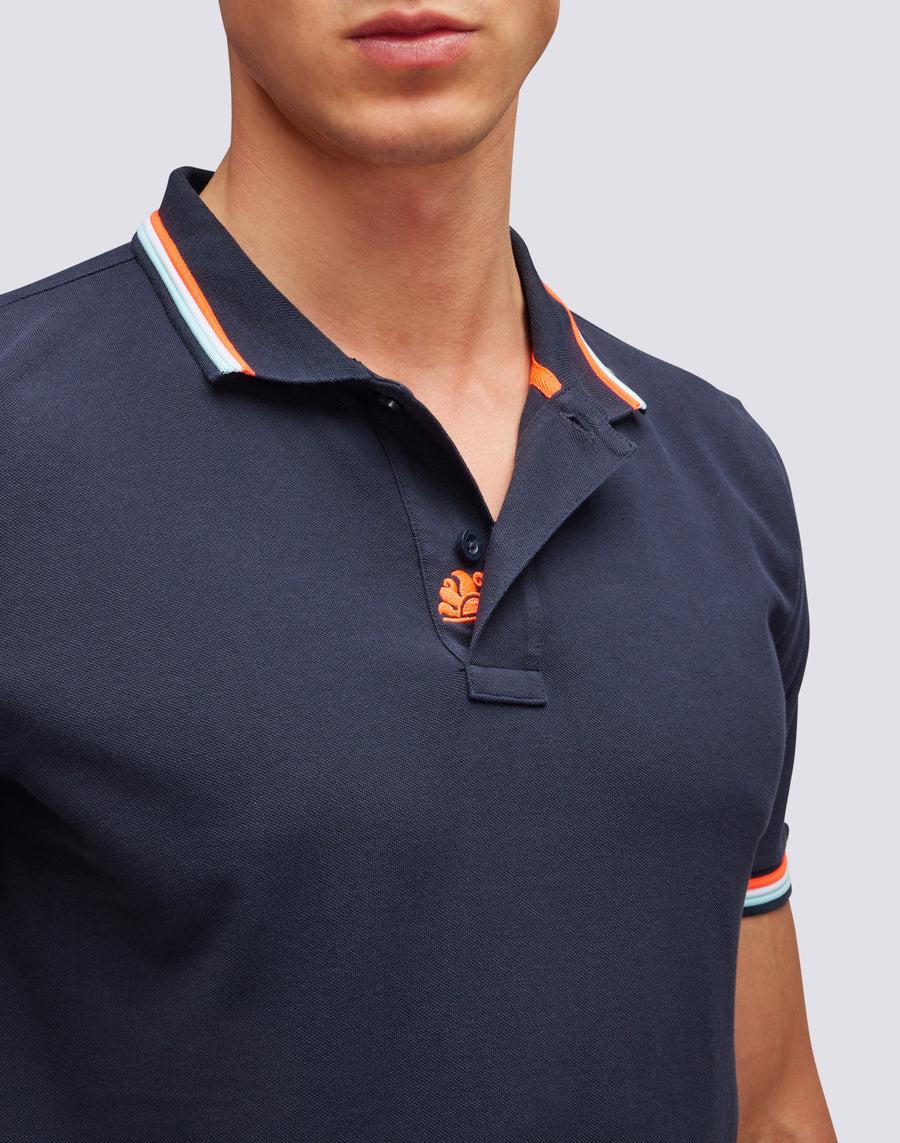 Sundek polo brice in cotone piquet con dettagli tricolor M779PLJ6500-00724