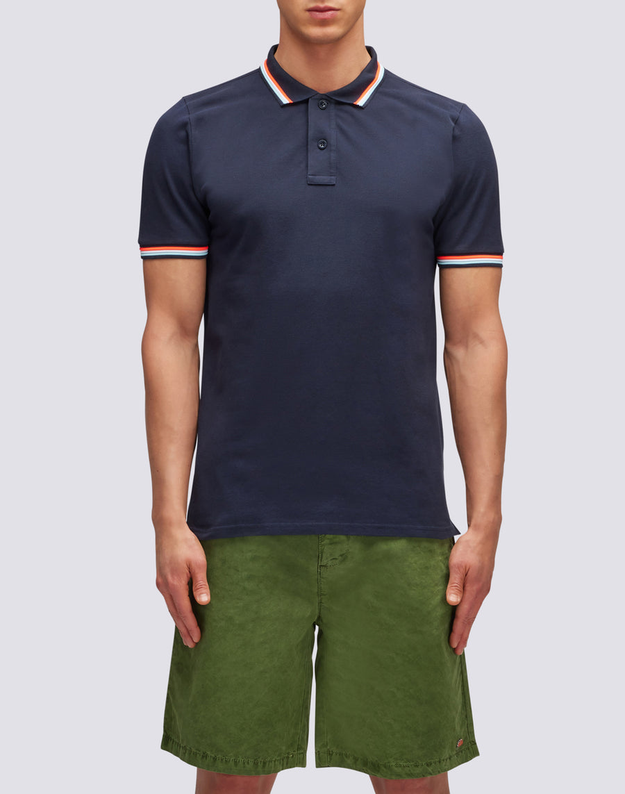 Sundek polo brice in cotone piquet con dettagli tricolor M779PLJ6500-00724 Consegna Veloce