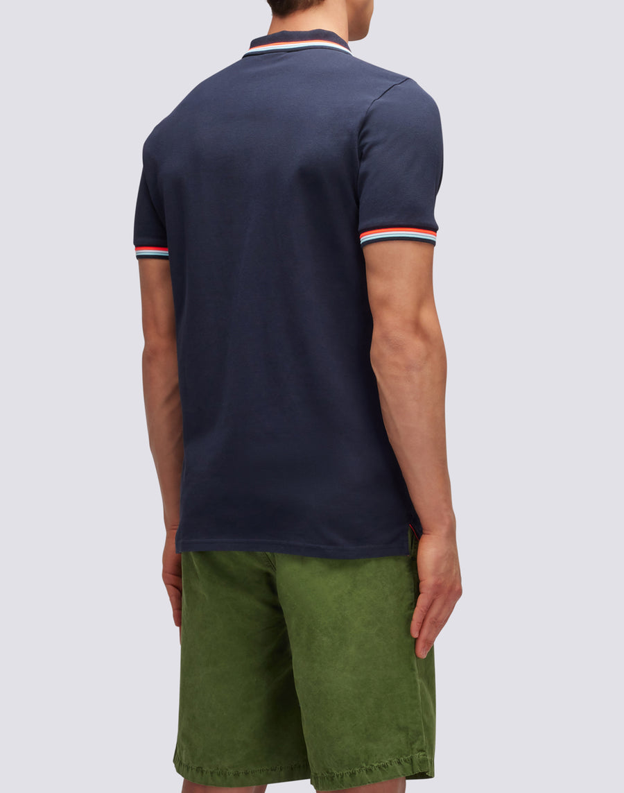 Sundek polo brice in cotone piquet con dettagli tricolor M779PLJ6500-00724 Consegna Veloce