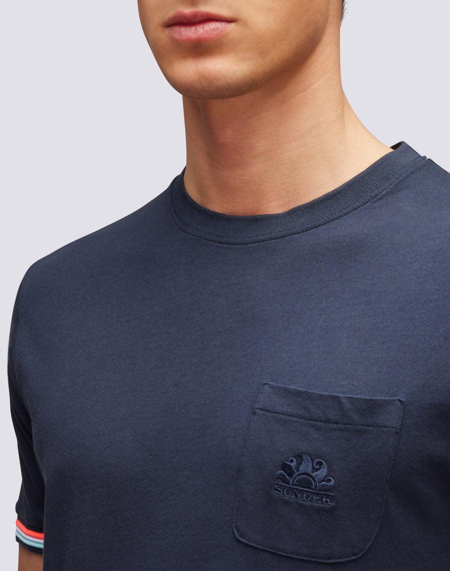 Sundek t-shirt finn girocollo con taschino M775TEJ7800-00724 Sconto
