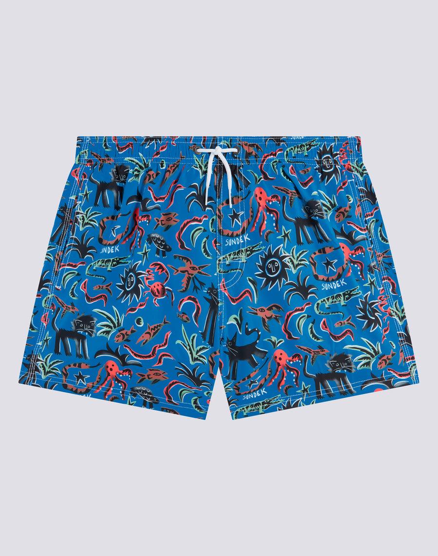 Sundek costume da bagno corto vita elasticata stampa safari surprise repreve® m504bdrt3li-004li Promozione