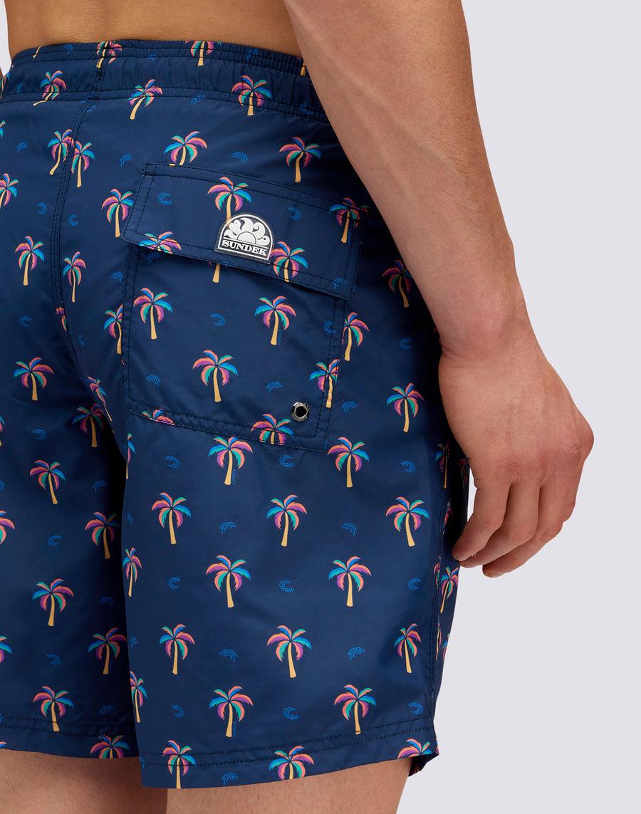 Sundek COSTUME DA BAGNO MEDIO VITA ELASTICATA STAMPA MINI PALM IN POLY RICICLATO m665bdrt48p-0078p Shopping Online
