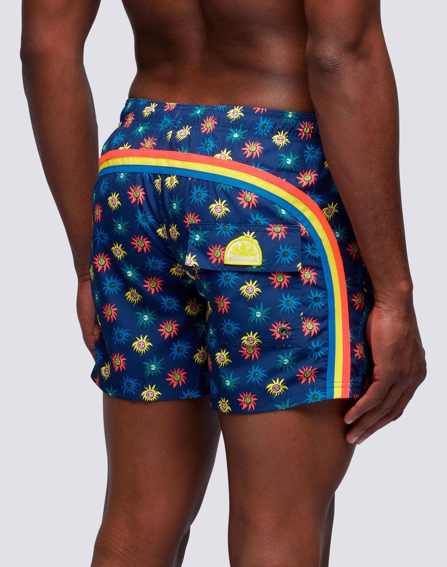 Sundek costume da bagno corto vita elasticata stampa lion sun repreve® m504bdrt33d-3103d