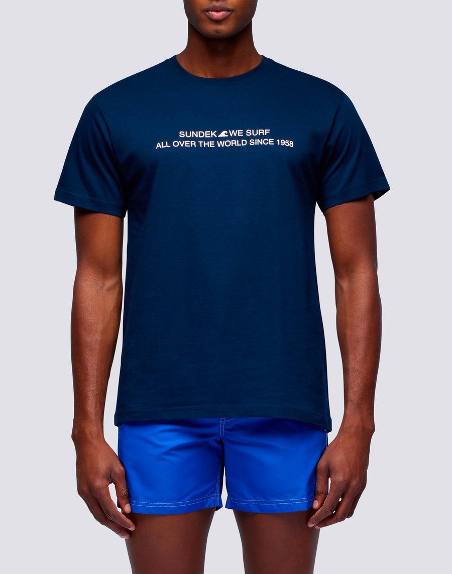 Sundek t-shirt uomo in cotone capsule flag m669tesj500-00600 In Saldo