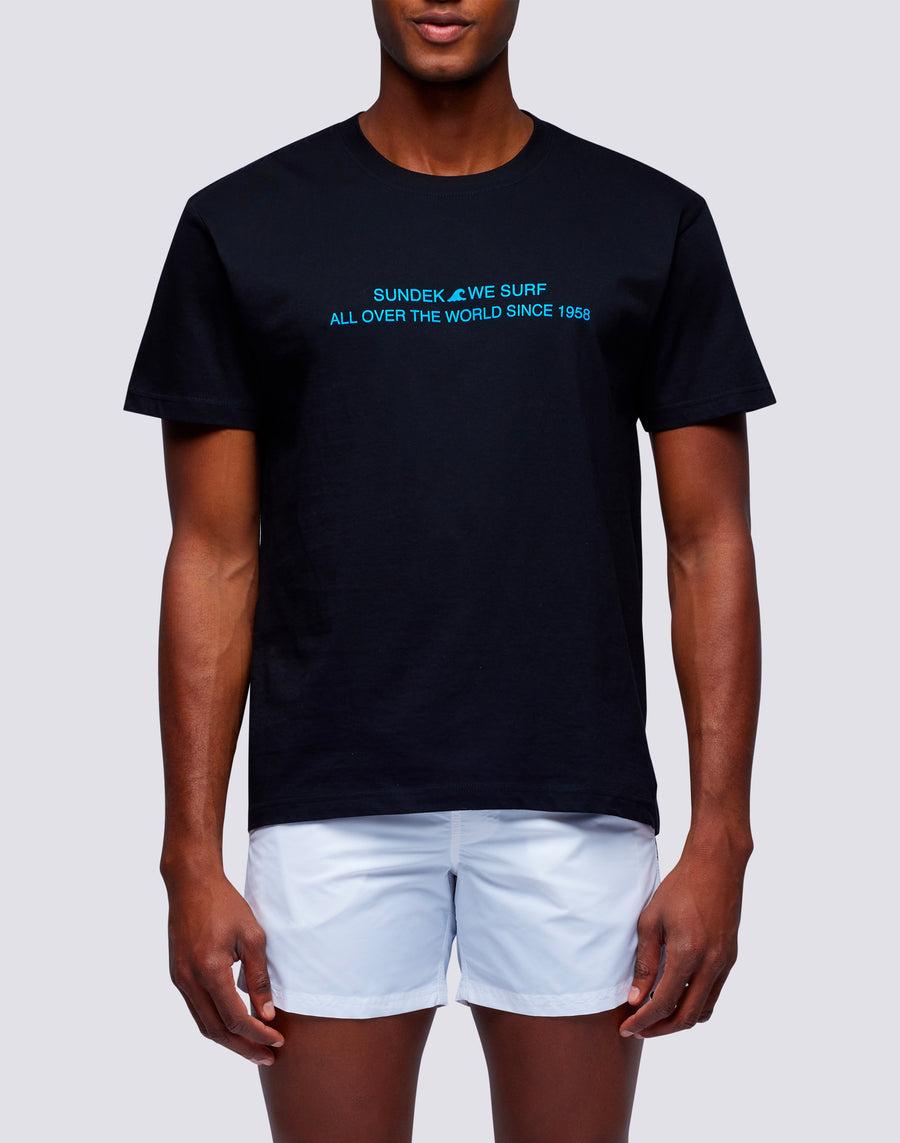 Sundek t-shirt uomo in cotone capsule flag m669tesj500-00100 Nuova