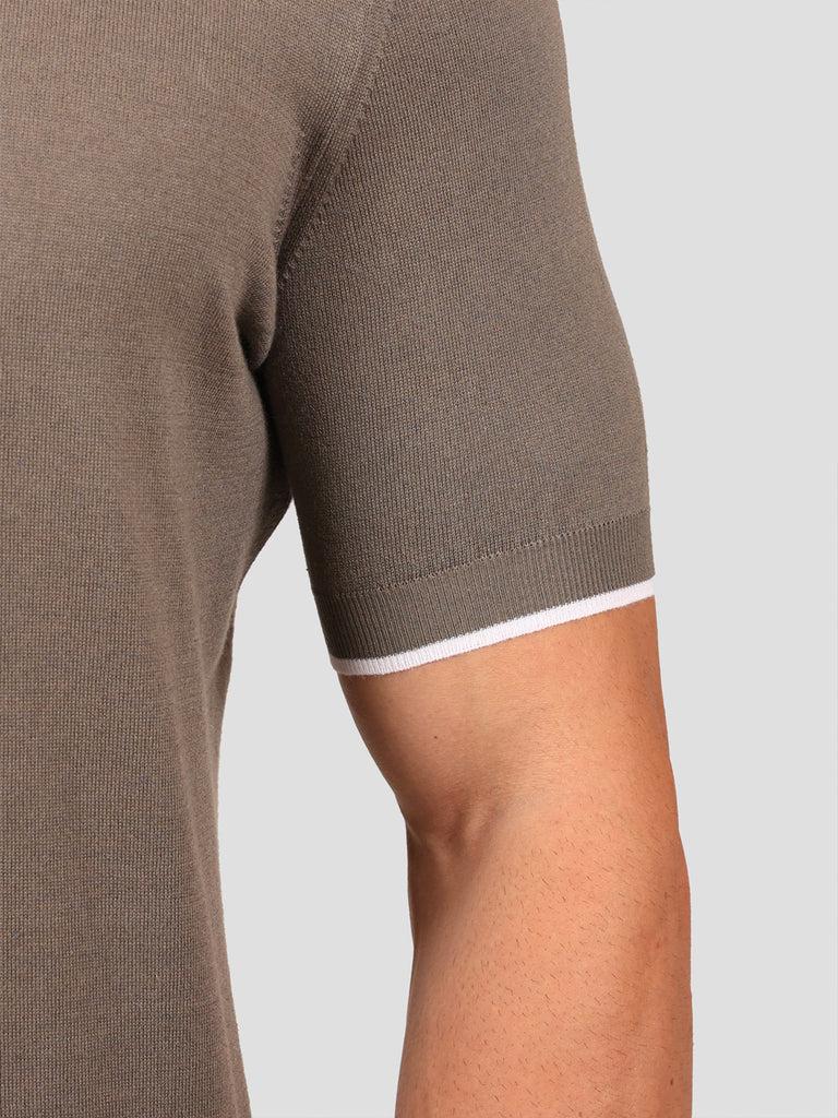 Svevo Maglia Polo 80% Cotone - 20% Seta Grigia e Bianca Consegna Veloce