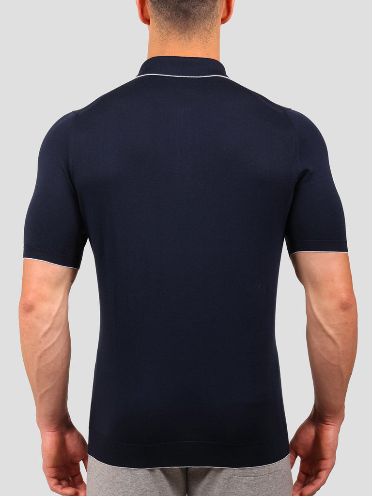 Svevo Maglia Polo con Zip 100% Cotone Supersoft Blu Promozione Limitata