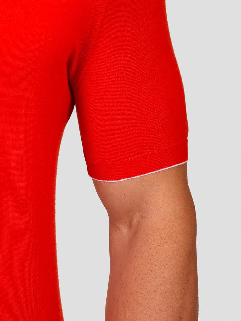 Svevo Maglia Polo con Zip 100% Cotone Supersoft Arancione Affare Del Giorno