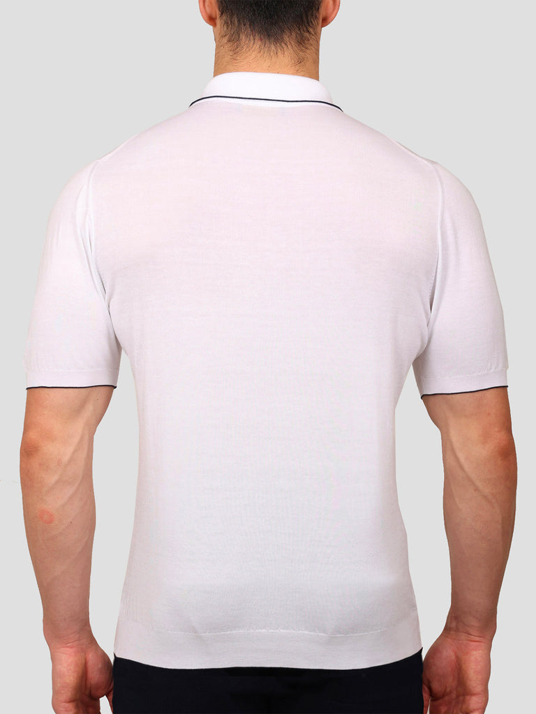 Svevo Maglia Polo con Zip 100% Cotone Supersoft Bianca Prezzo Ridotto