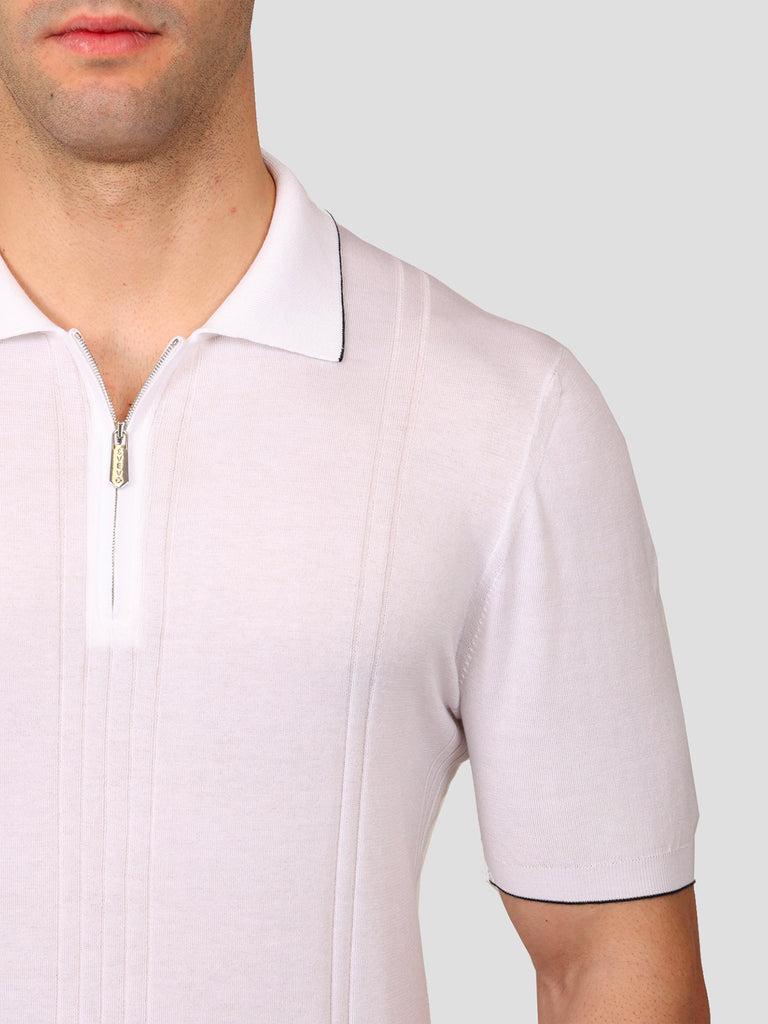 Svevo Maglia Polo con Zip 100% Cotone Supersoft Bianca Prezzo Ridotto