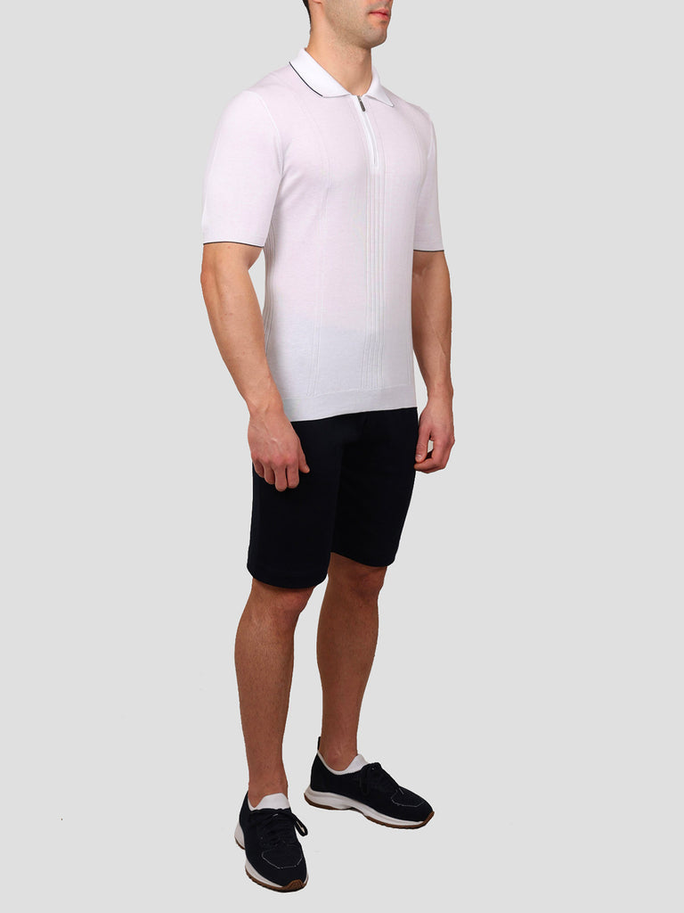 Svevo Maglia Polo con Zip 100% Cotone Supersoft Bianca Prezzo Ridotto