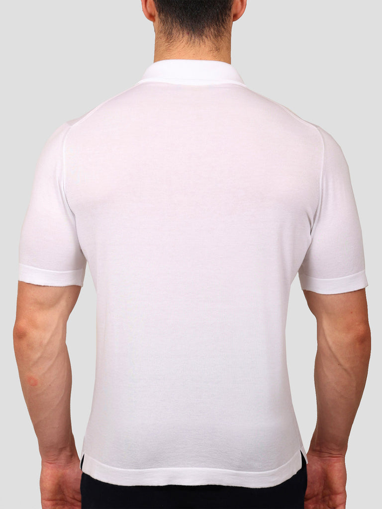 Svevo Polo scollo a V 100% Cotone Supersoft Bianca Sottocosto