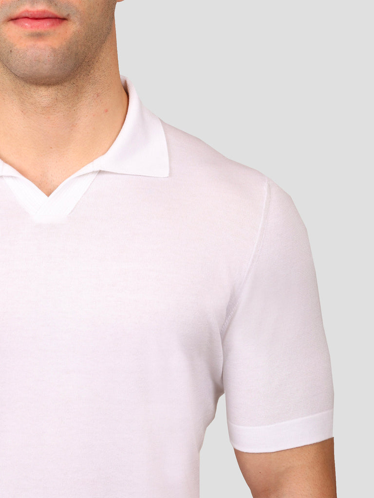 Svevo Polo scollo a V 100% Cotone Supersoft Bianca Sottocosto