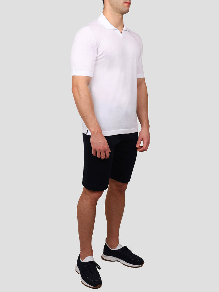 Svevo Polo scollo a V 100% Cotone Supersoft Bianca Sottocosto