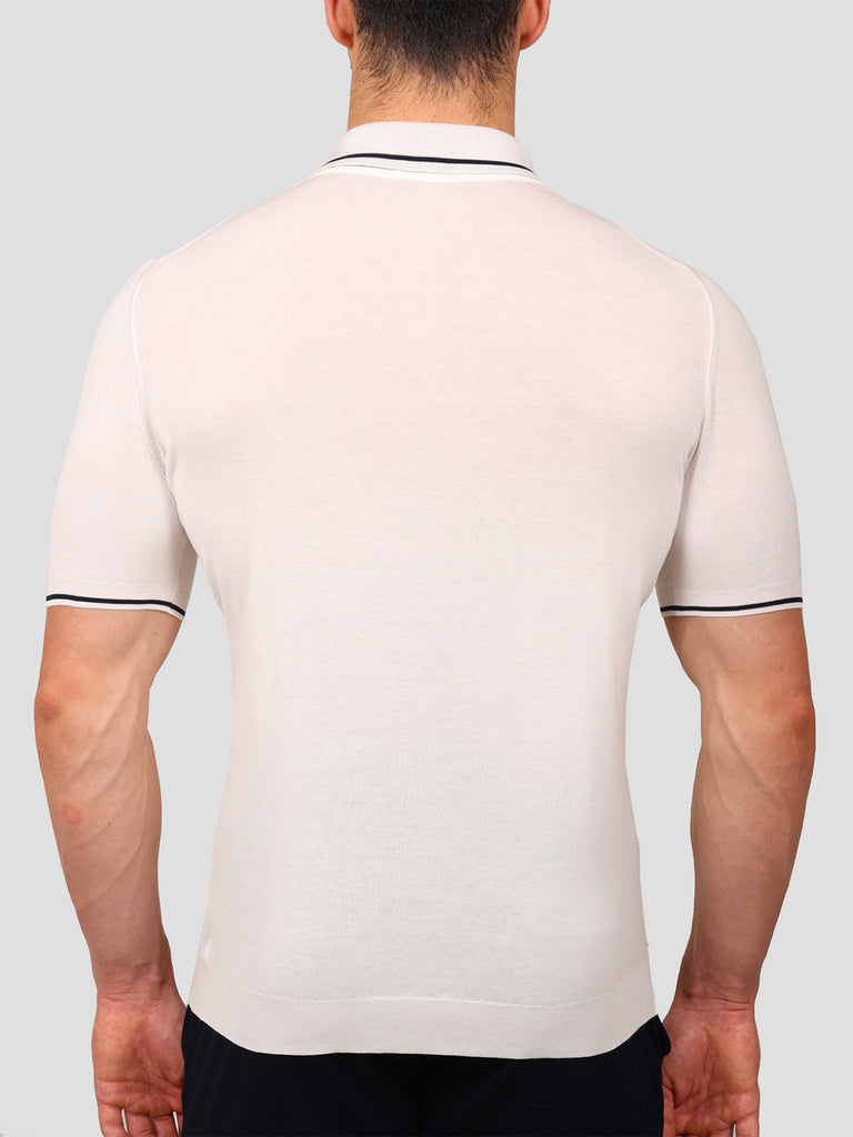 Svevo Maglia Polo con Zip 100% Cotone Makò Panna Convenienza
