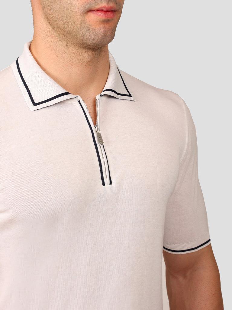 Svevo Maglia Polo con Zip 100% Cotone Makò Panna Convenienza