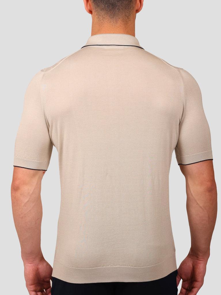 Svevo Maglia Polo con Zip 100% Cotone Supersoft Beige Novità