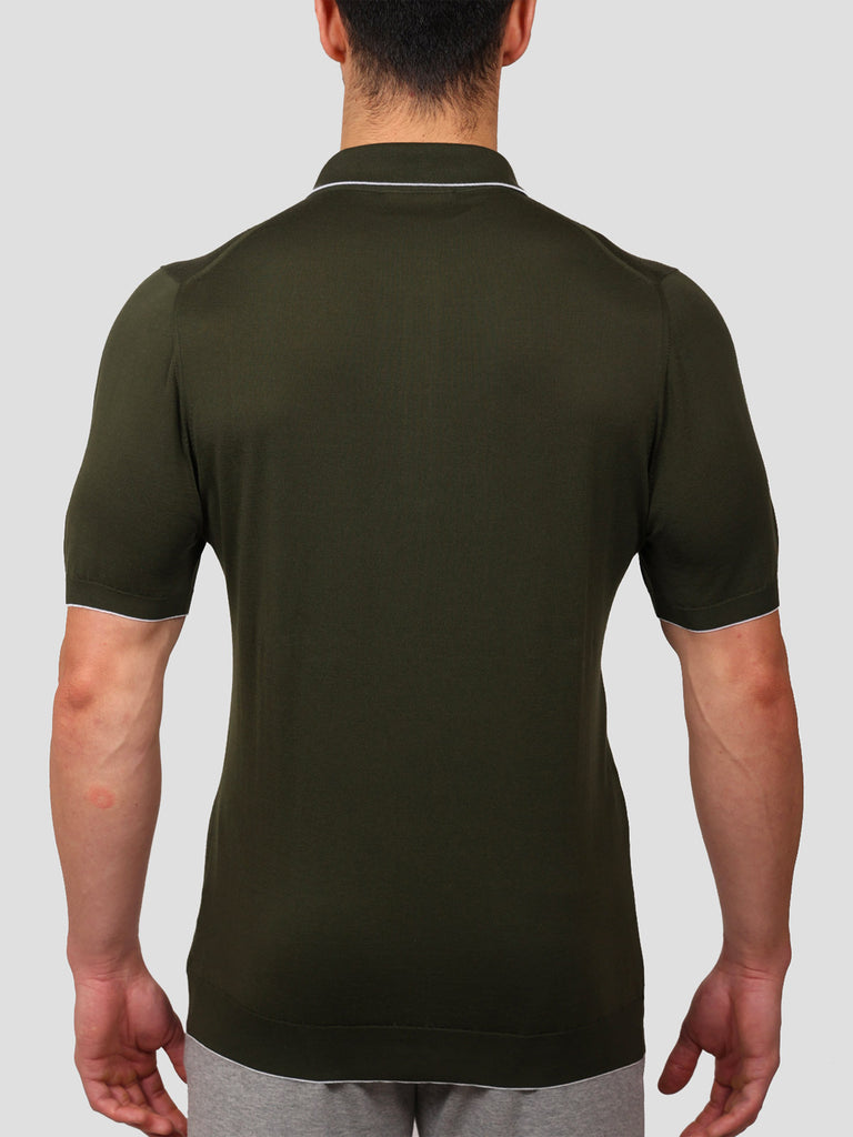 Svevo Maglia Polo con Zip 100% Cotone Supersoft Verde Sconto