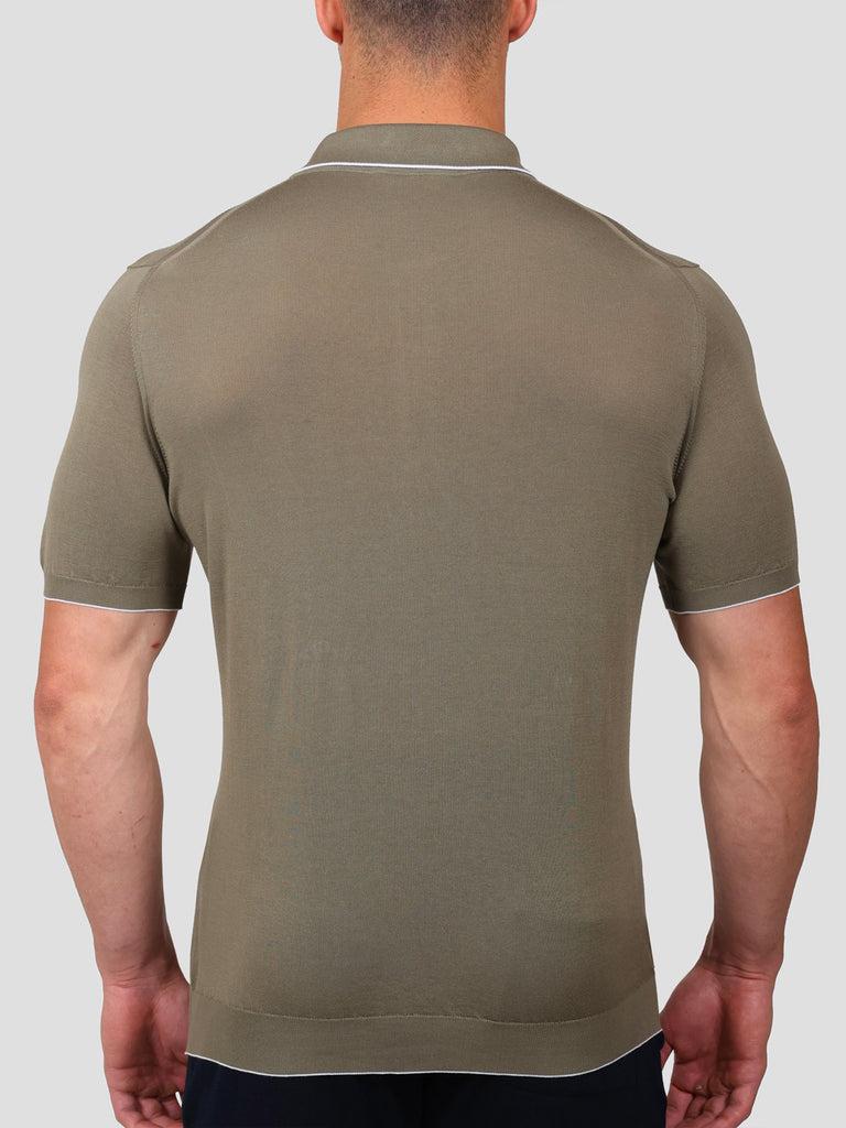 Svevo Maglia Polo con Zip 100% Cotone Makò Grigia Offerta