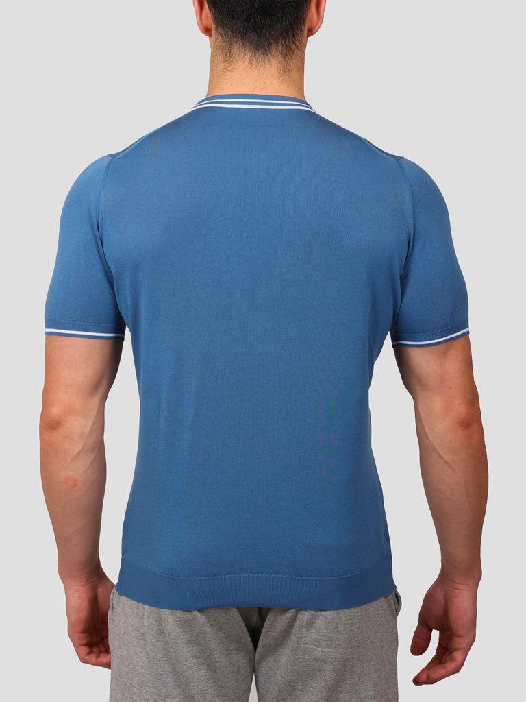 Svevo Maglia Girocollo 100% Cotone Makò Bluette Vendita Economica