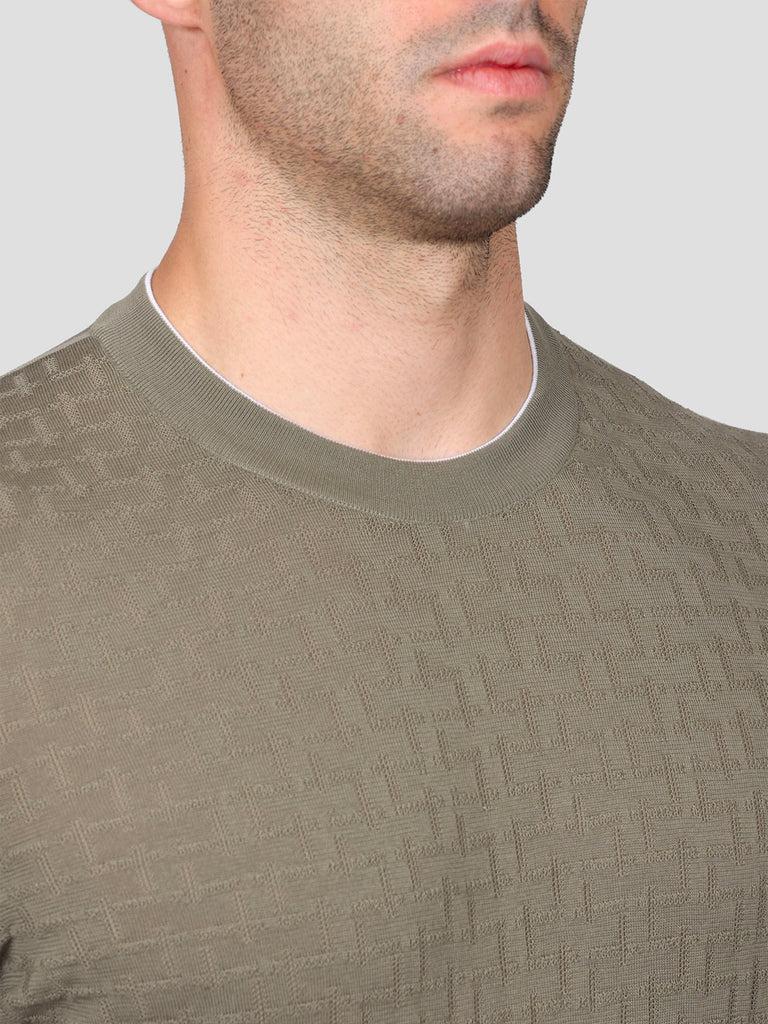 Svevo Maglia Girocollo 100% Cotone Makò Grigio Saldi Di Fabbrica