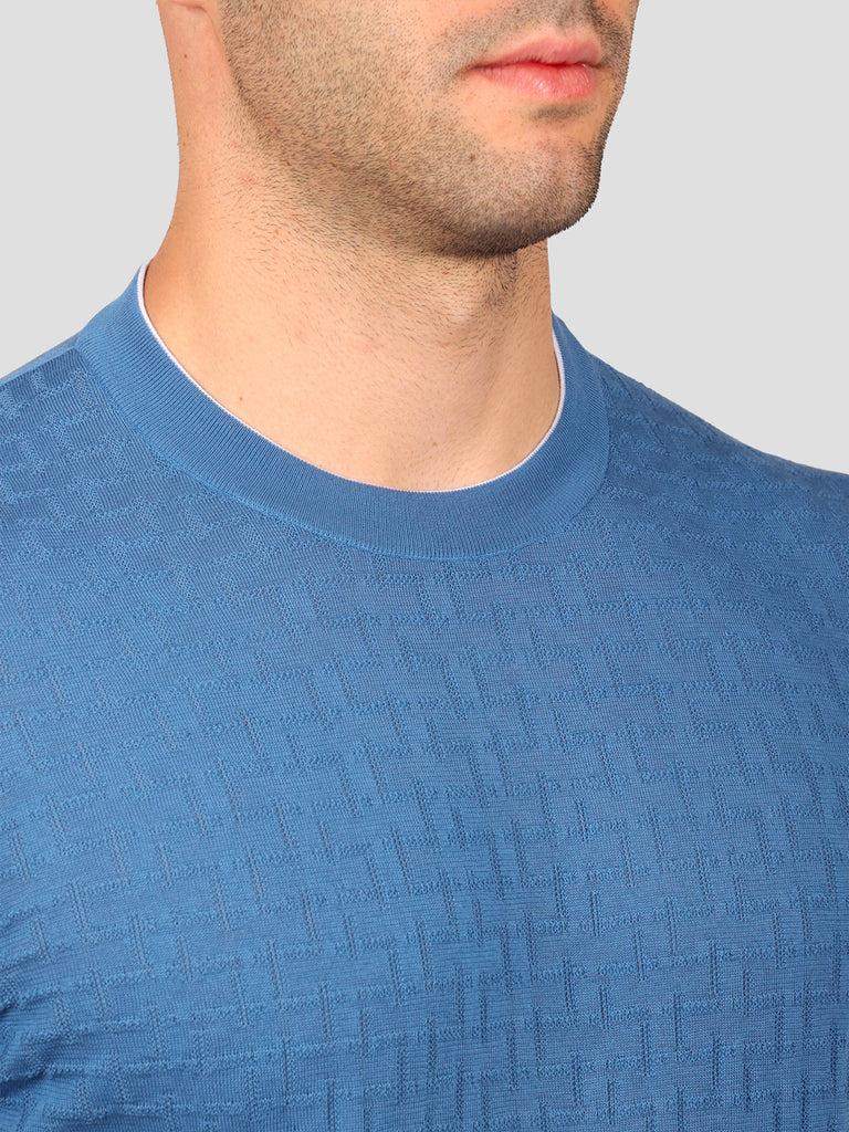Svevo Maglia Girocollo 100% Cotone Makò Bluette I Più Venduti