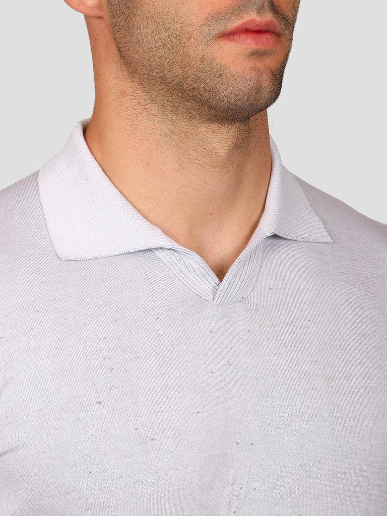 Svevo Maglia Scollo a V in Carbonio Bianca Nuova
