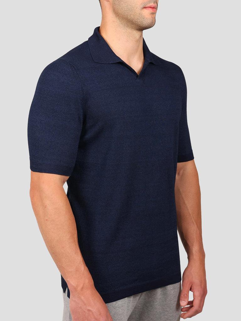Svevo Maglia Scollo a V 100% Cotone Indaco Moda